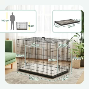 Foldable 2 door Dog Crate
